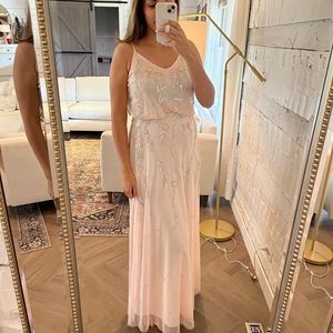 🛍️Altar’d State Pink Sequin Beaded Maxi Prom Formal Bridesmaid Dress